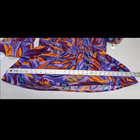 NWT Terra & Sky Smocked Top Womens 14W 3/4 Sleeve Colorful - Picture 7 of 11